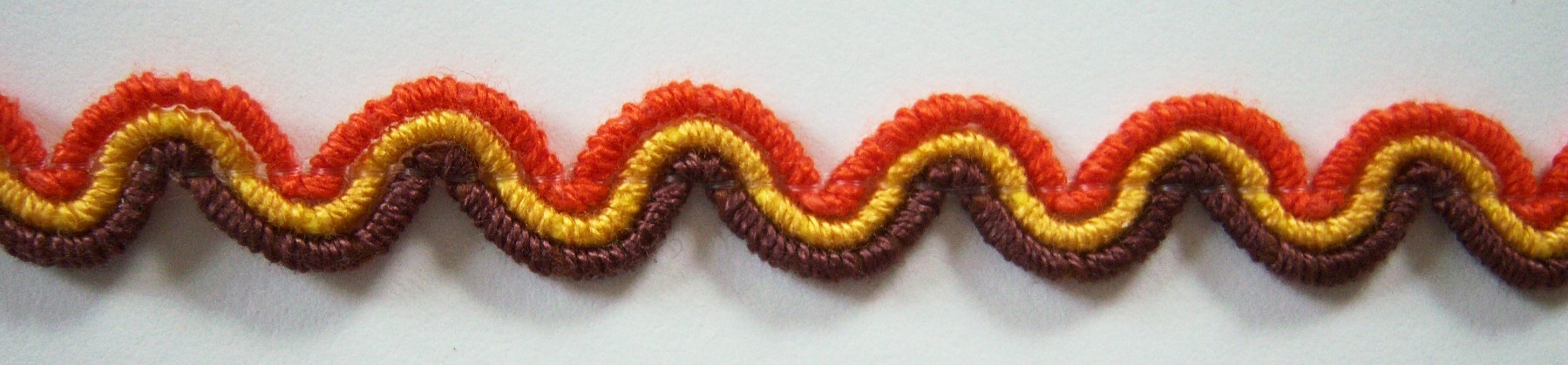 Orange/Gold/Brown 3/8" Wavy Braid