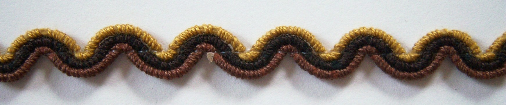 Gold/Seal Brown/Cocoa 3/8" Wavy Braid