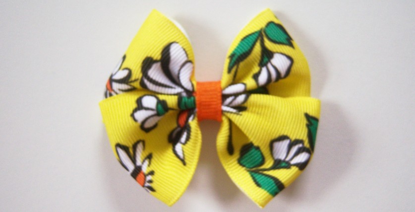 Yellow Daisy Grosgrain 2 1/4" Bow