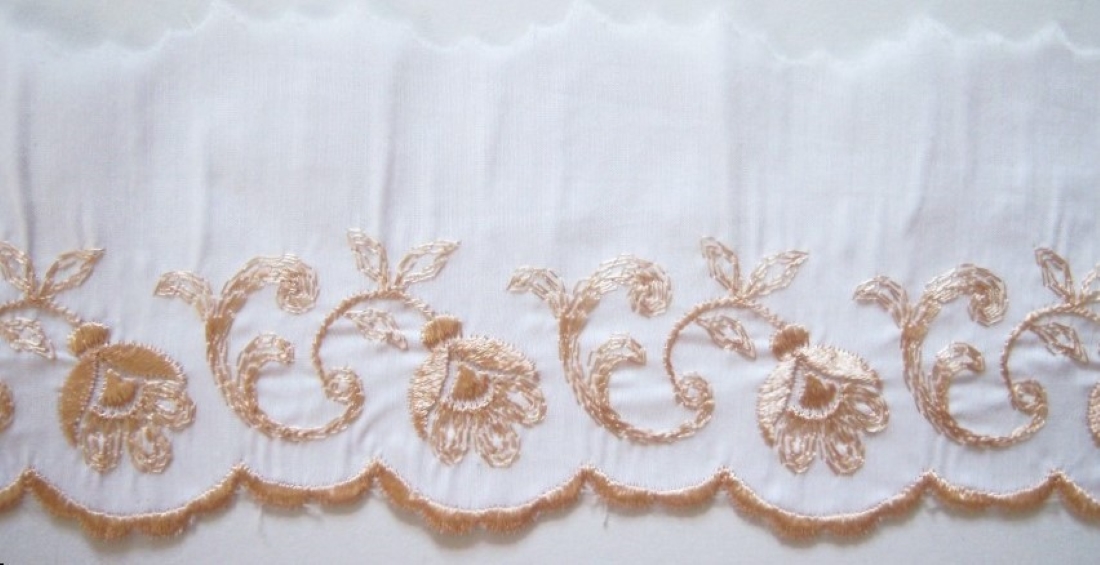 White/Beige 2 3/4" Batiste