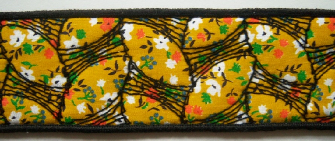 Gold/Black 2" Quilted Saucers