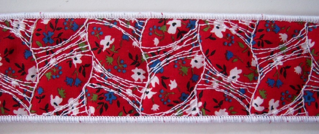 Red/White 2" Quilted Saucers