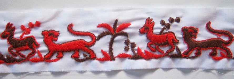 White/Tomato/Brown 2" Cotton