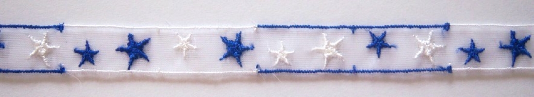 White/Blue Stars Trim