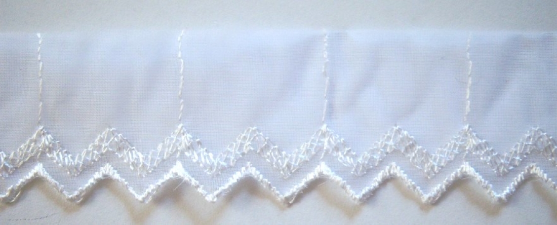 White Embroidered 1 1/4" Organza