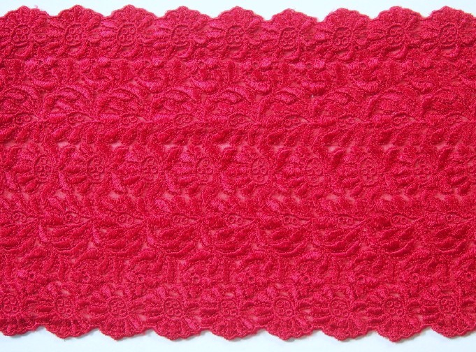 Red Embroidered 5 1/2" Organza