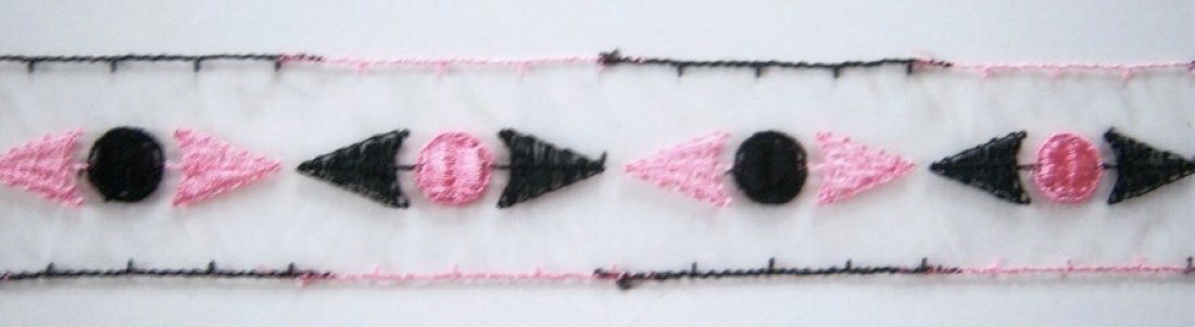 White/Hot Pink/Black Organza