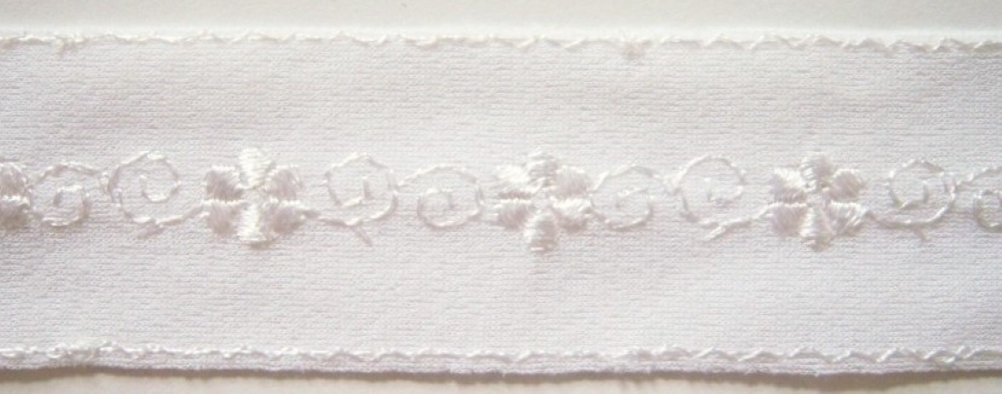 Off White Embroidered Double Tricot