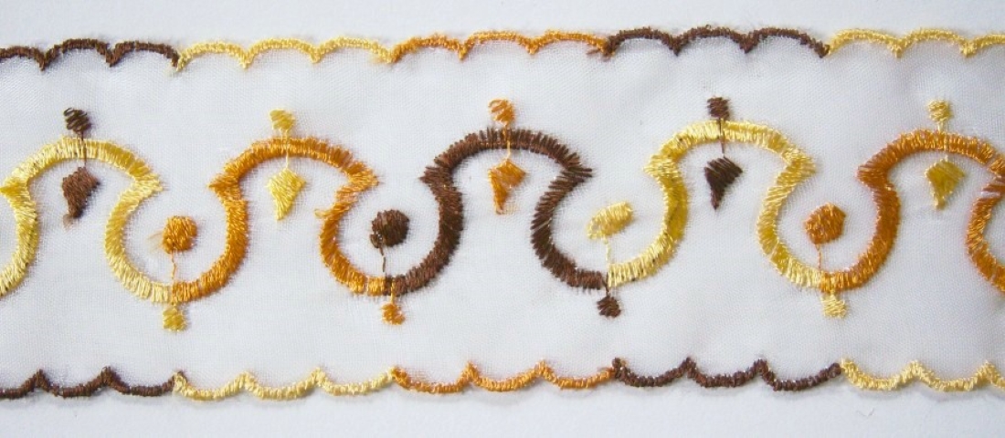 White/Yellow/Gold/Brown Organza
