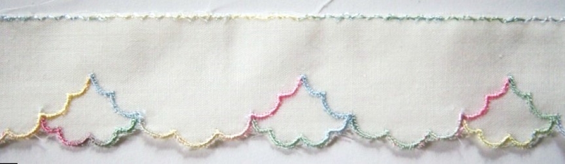 Ivory/Lt Pastel Embroidered Cotton