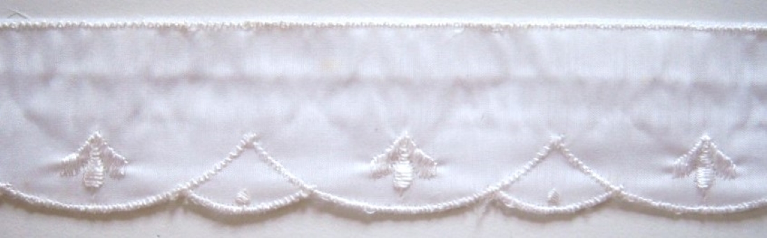 White Embroidered 1 1/4" Batiste