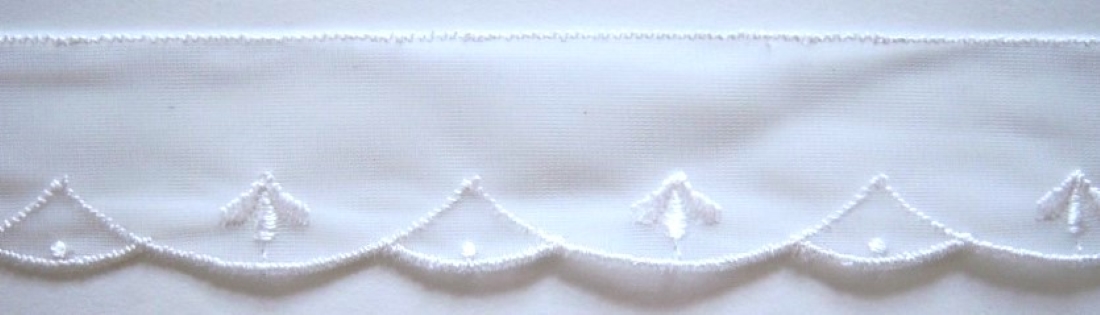 White Embroidered Double Tricot