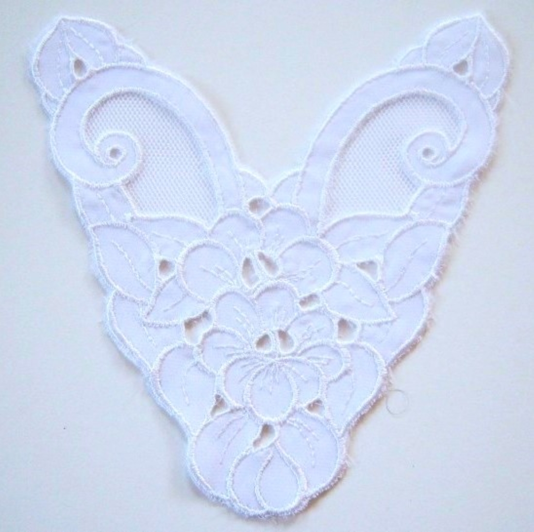 White Embroidered Applique