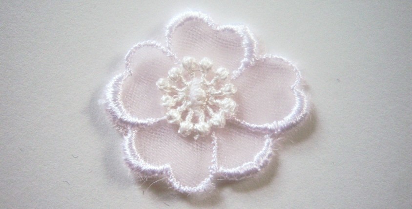 Pale Pink/Ivory Organza Flower Applique