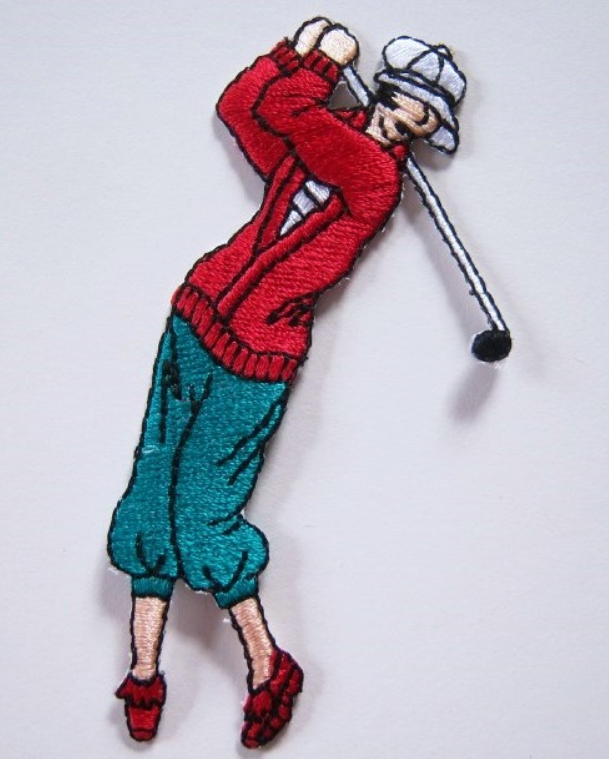 Vintage Lady Golfer Applique