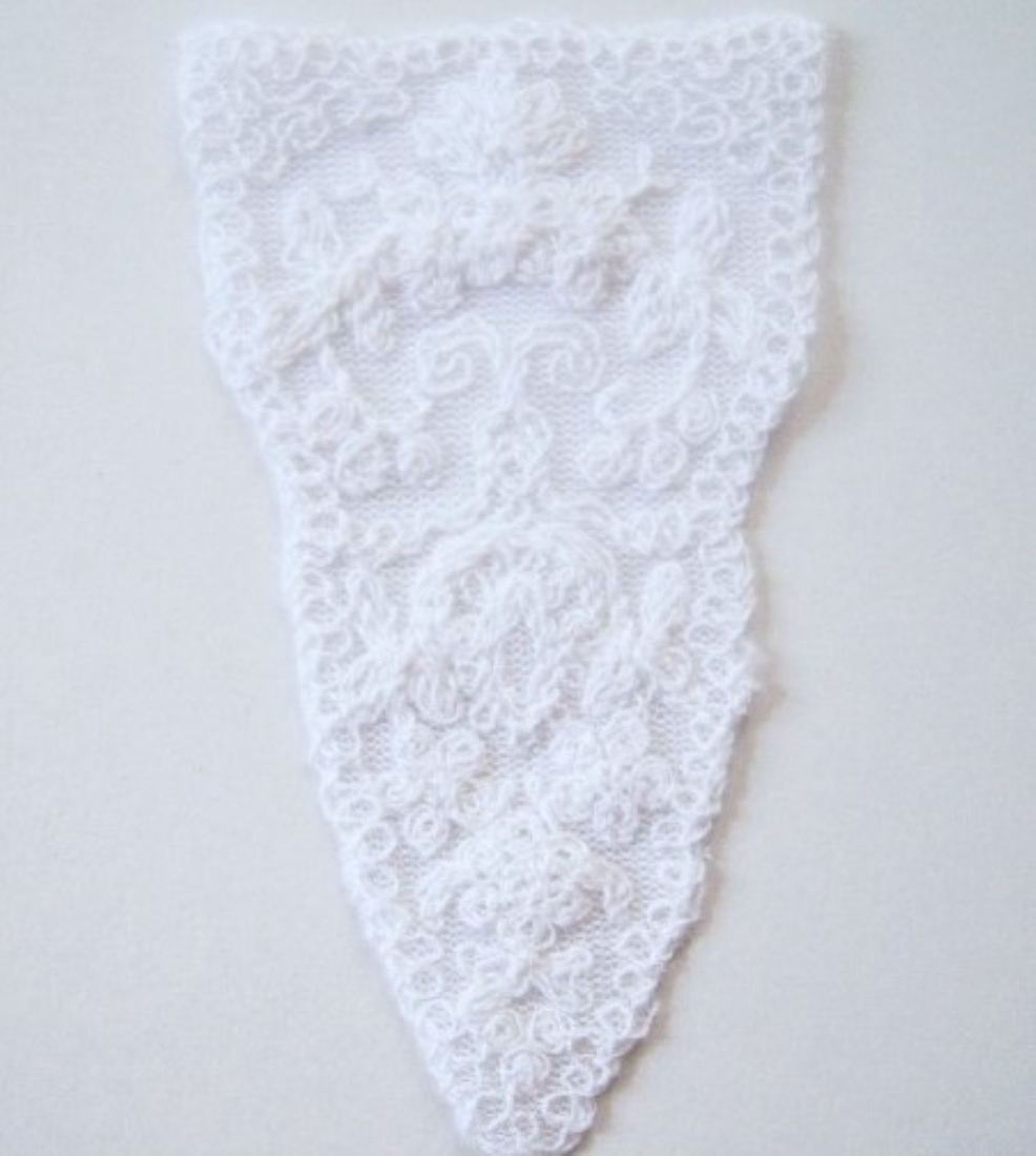 White 4 5/8" Embroidered Applique
