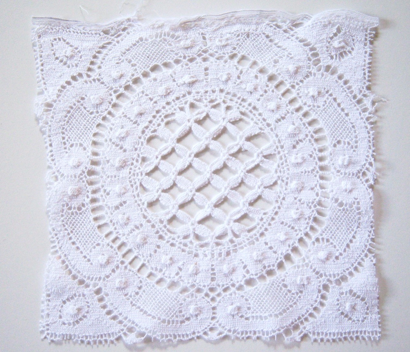 White Embroidered Lace Square