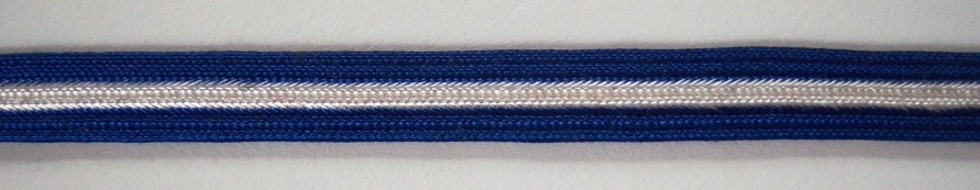Royal/White 3/8" Middy Braid