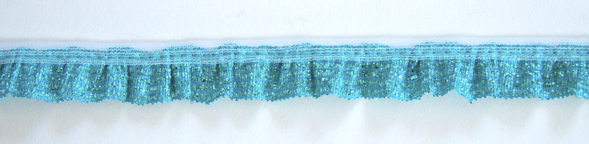 Aqua 5/8" Metallic Ruffled Ribbon