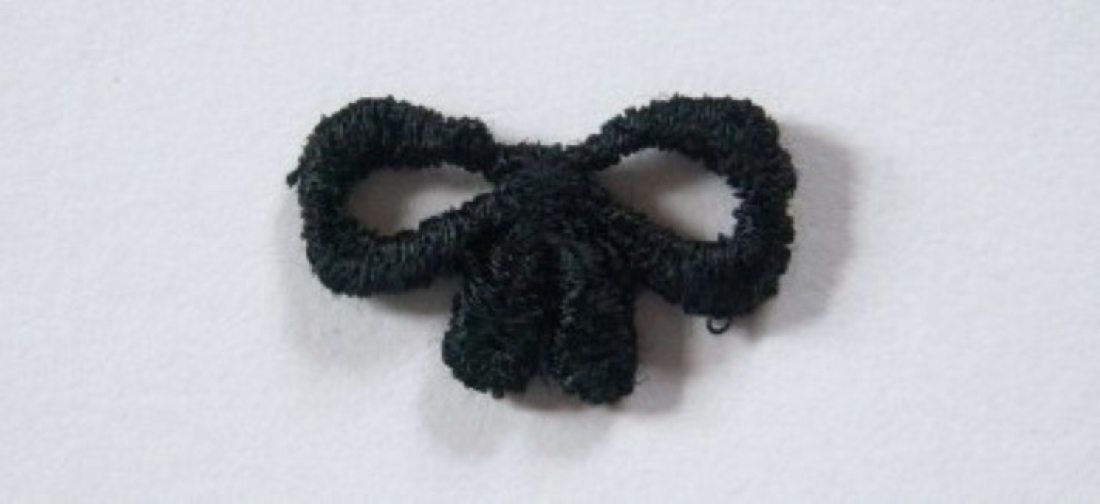 Black Bow Venise Lace Applique