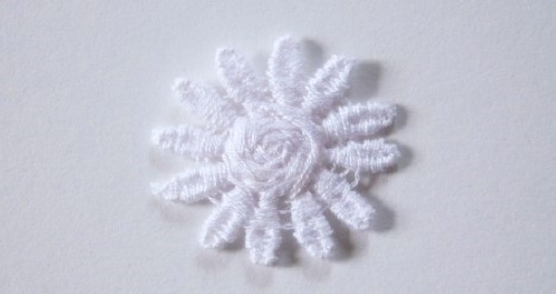 White Sunflower Venise Lace Applique