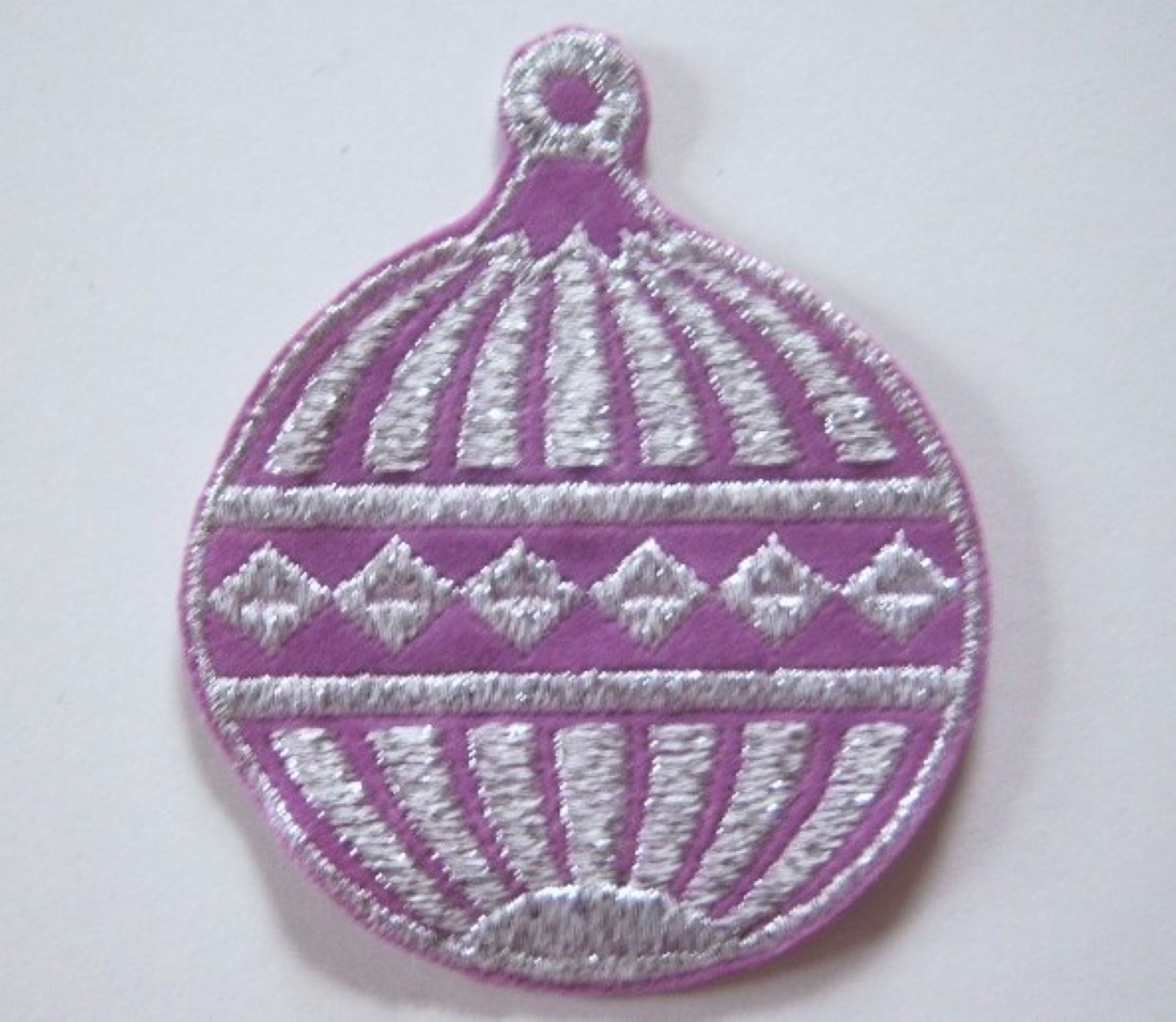 Orchid Silver Metallic Ornament Sew On Applique