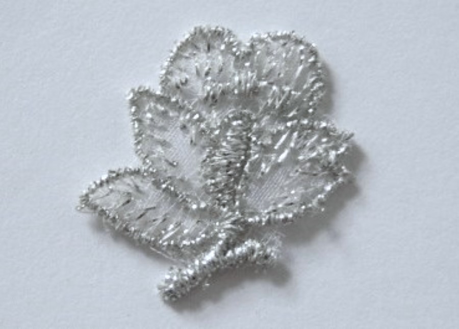 Silver on Natural Flower Venise Lace