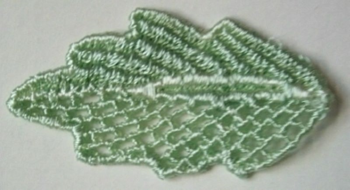 Sage Leaf 1 1/2" Venise Lace Applique