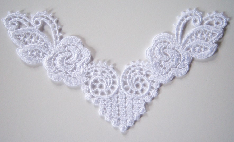 Natural White Venise Lace 3 3/4" x 7" Yoke