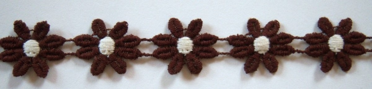 Brown/Ivory 7/8" Venise Lace