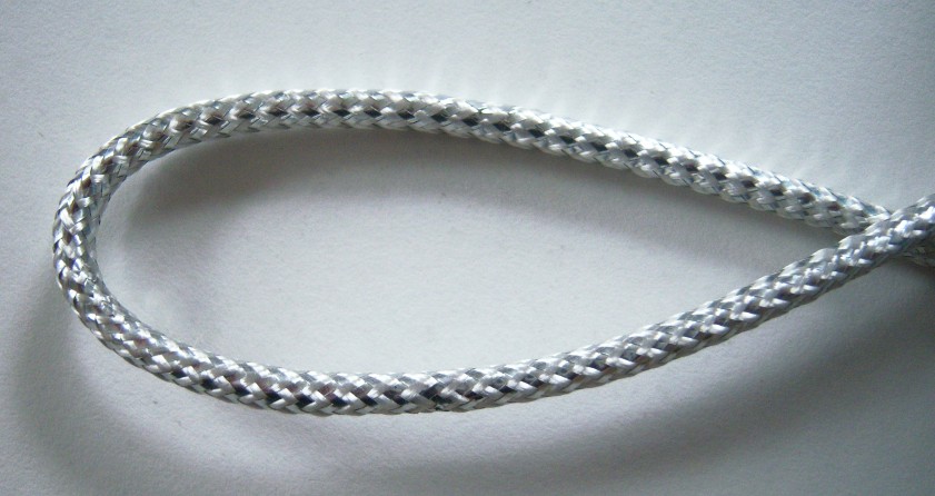 Silver/Natural Fill 3/16" Metallic Cord