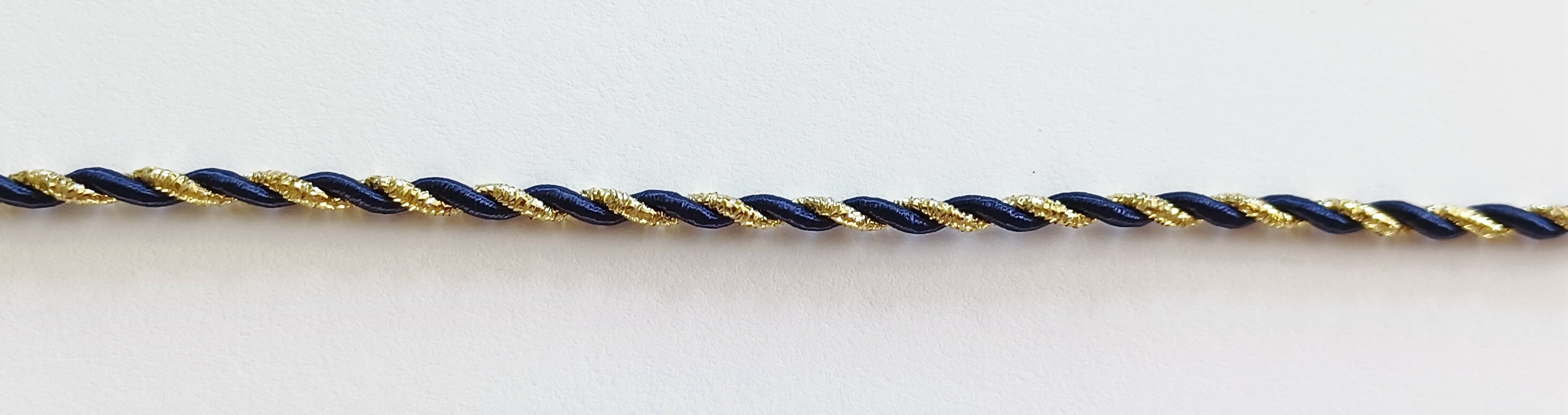 Navy/Gold Metallic 1/8" Cord