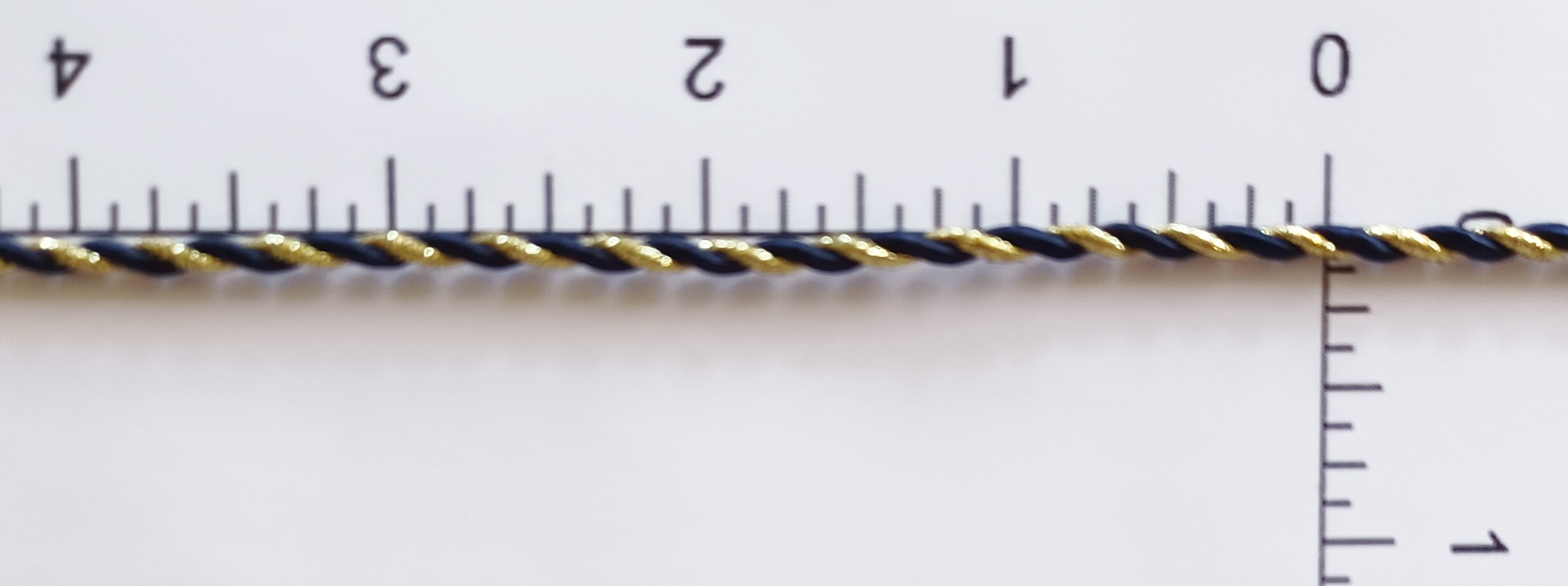 Navy/Gold Metallic 1/8" Cord