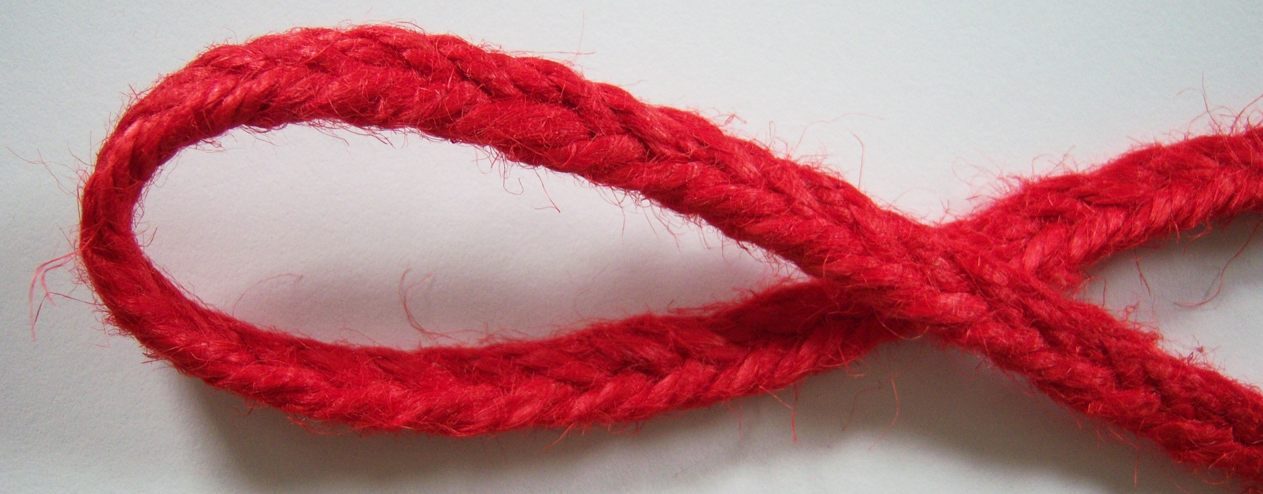 Red Braided 7/16" Jute Webbing