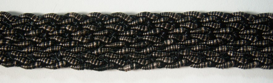 Black/Tan 13/16" Shiny Webbing