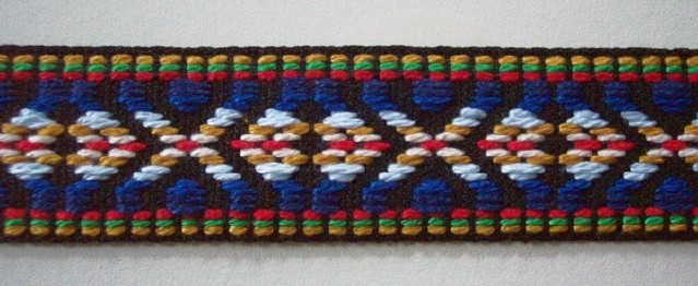 Black/Royal Cotton 1" Webbing