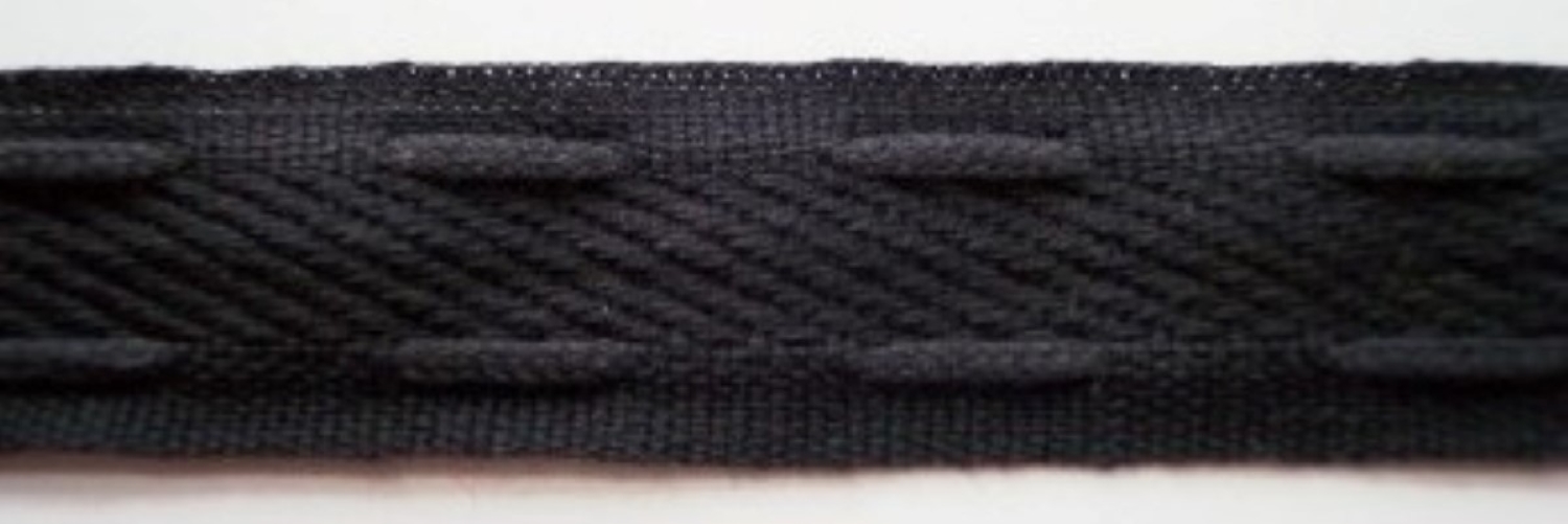 Jet Black Laced Twill 3/4" Soft Trim