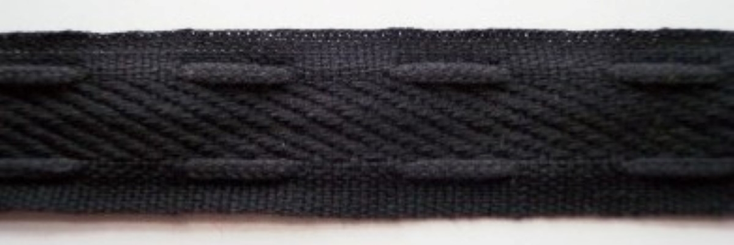 Jet Black Laced Twill 3/4" Soft Trim