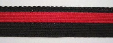 Black/Red Stripe 1 1/4" Polyester Tape