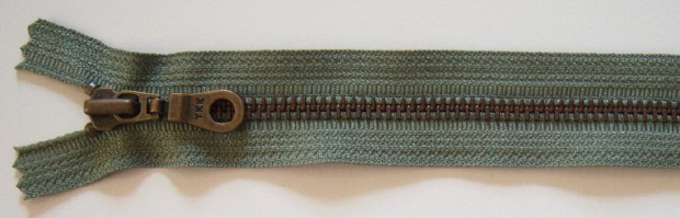 Creek Moss YKK 7" Metal Zipper