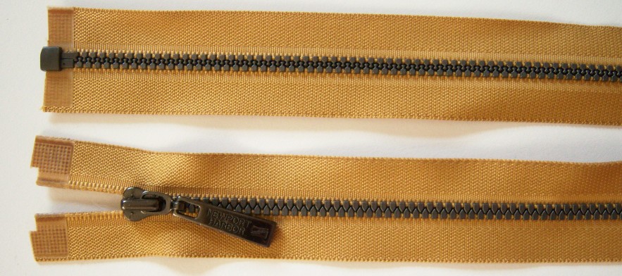 Lt Gold YKK 28" Vislon Newport Harbor Pull Separating Zipper