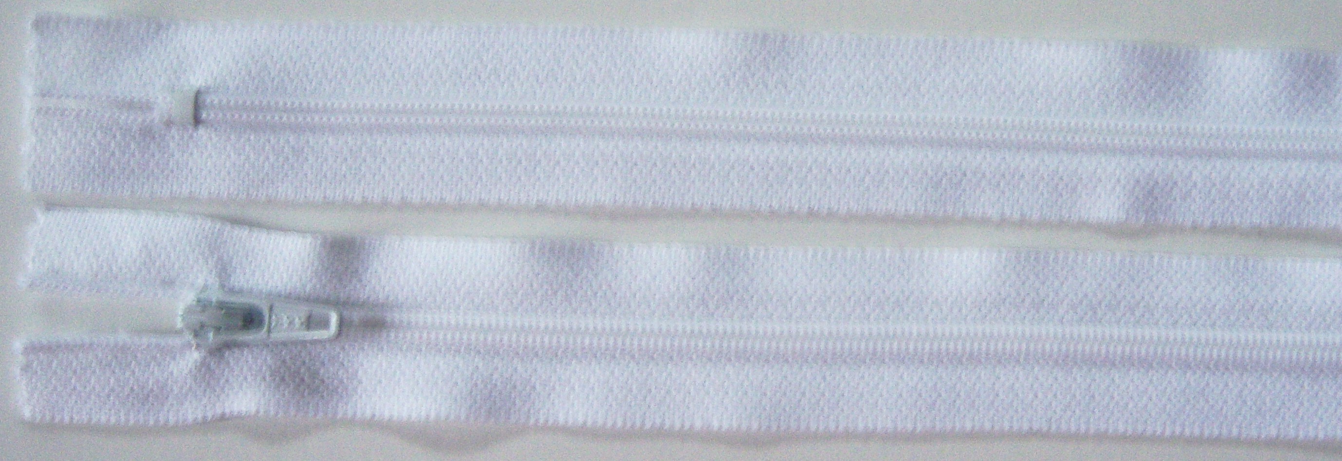 White YKK 7" Zipper