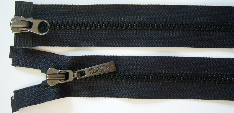 Black YKK 28" Vislon Parka Newport Harbor Pull Separating Zipper