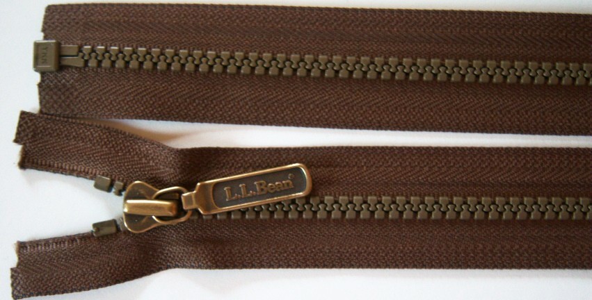 Antique Mocha YKK 25" Vislon L.L. Bean Pull Separating Zipper