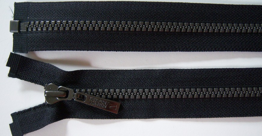 Black YKK 26" Vislon Newport Harbor Pull Separating Zipper