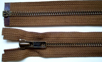 Walnut YKK 23" Metal Separating Zipper