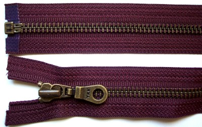 Wine YKK 30" Metal Separating Zipper