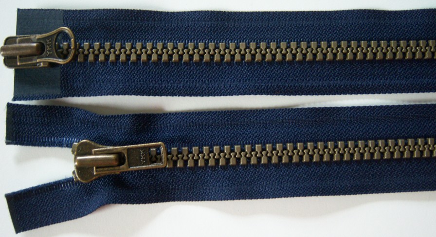 Lt Navy YKK 26" Vislon Parka Separating Zipper