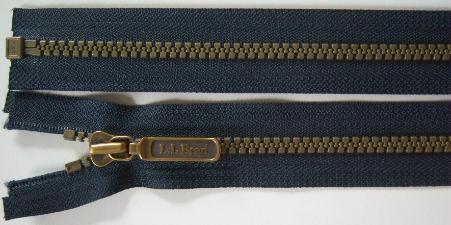 Navy YKK 22" L.L. Bean Pull Vislon Separating Zipper