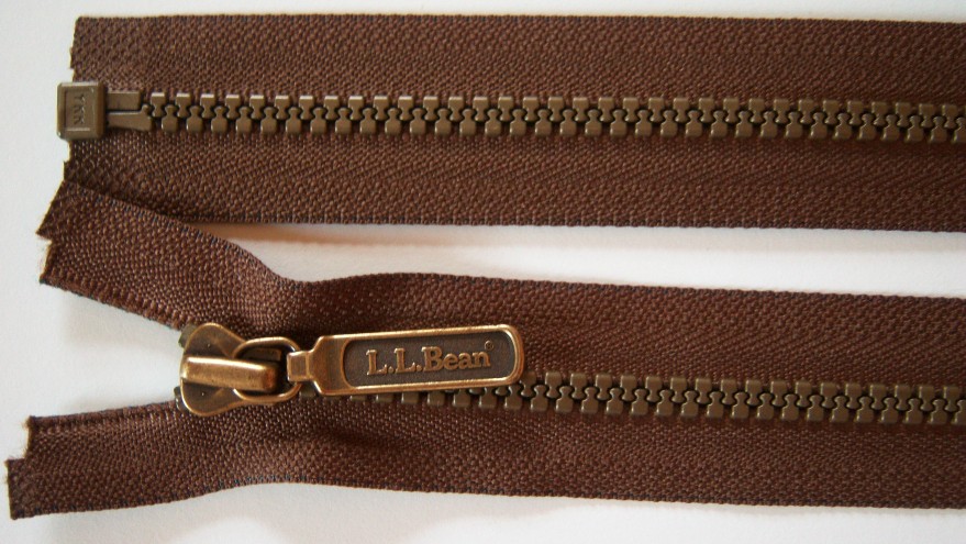 Antique Mocha L.L. Bean Pull YKK 24" Vislon Separating Zipper